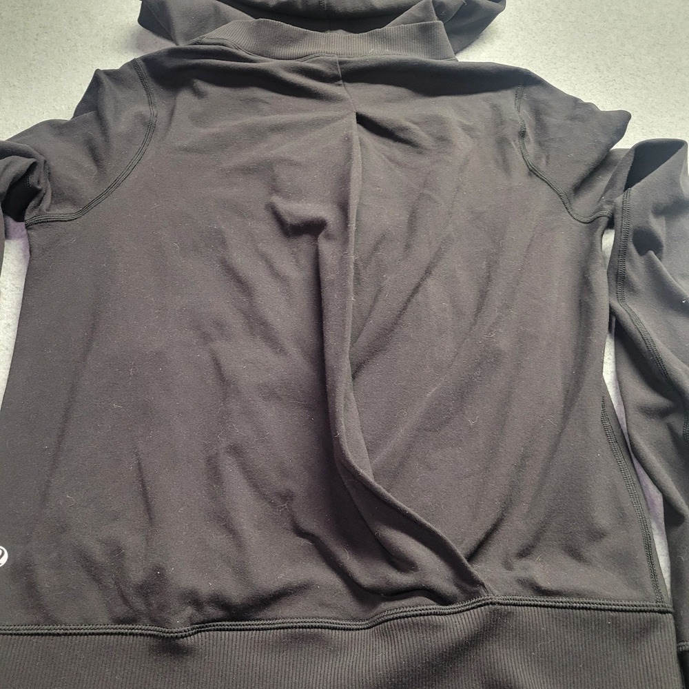 Lululemon Full Zip Hoodie Black Fleece Namaskar Jacket Womens 6 Gym Running - Picture 12 of 13